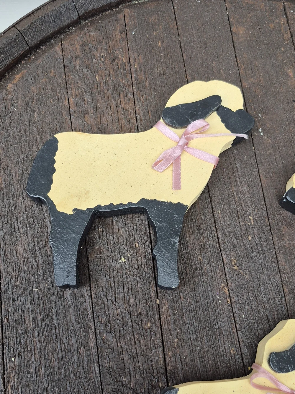 Handcrafted Yellow & Black Sheep Wall Decor Set - Brand Unspecified